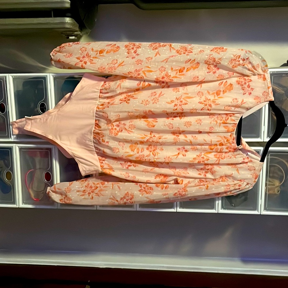 Pink floral onsie